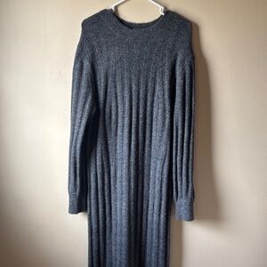 A New Day Target Cozy Ribbed Knit Midi Dress - Charcoal Gray